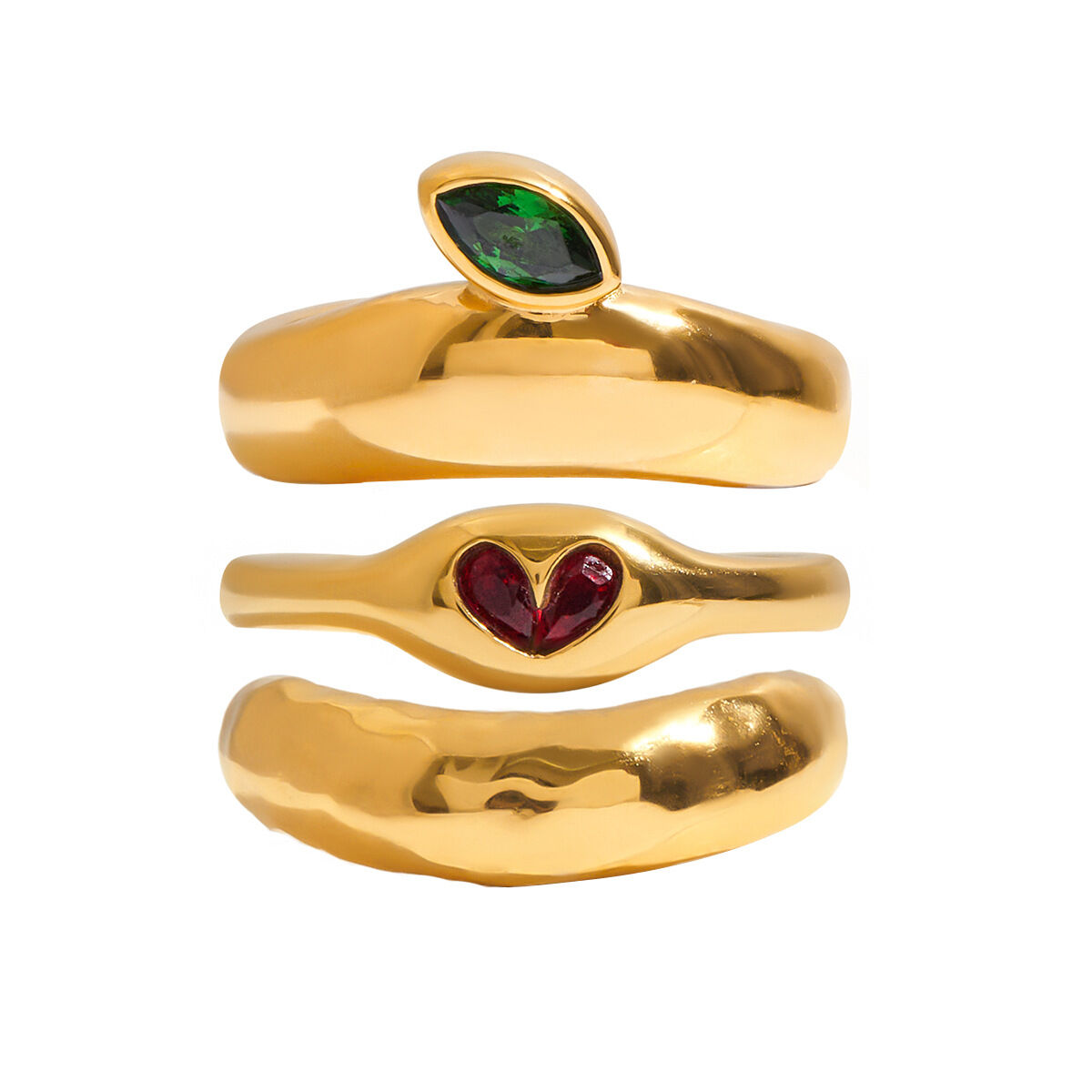  style herz edelstahl gold farbe minimalist ringe h5 Bild4