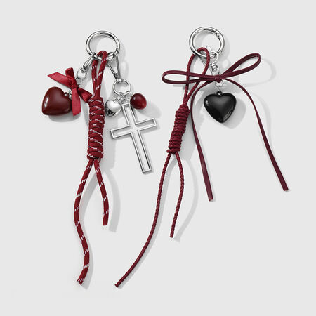 1 Piece Y2k Leather Bow Acrylic Love DIY Bag Charms 2
