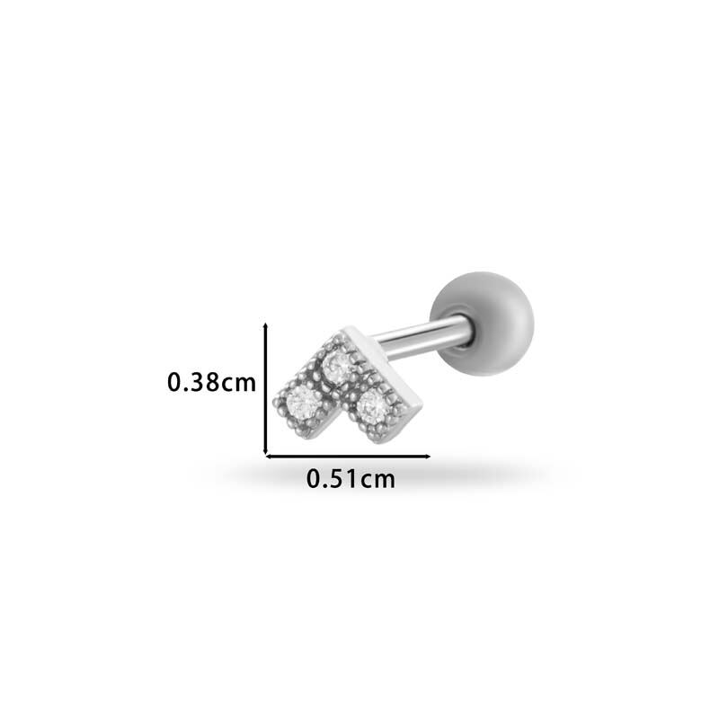 Çiçek Bakır Zirkonyum Piercing Küpeler h5 Resim2