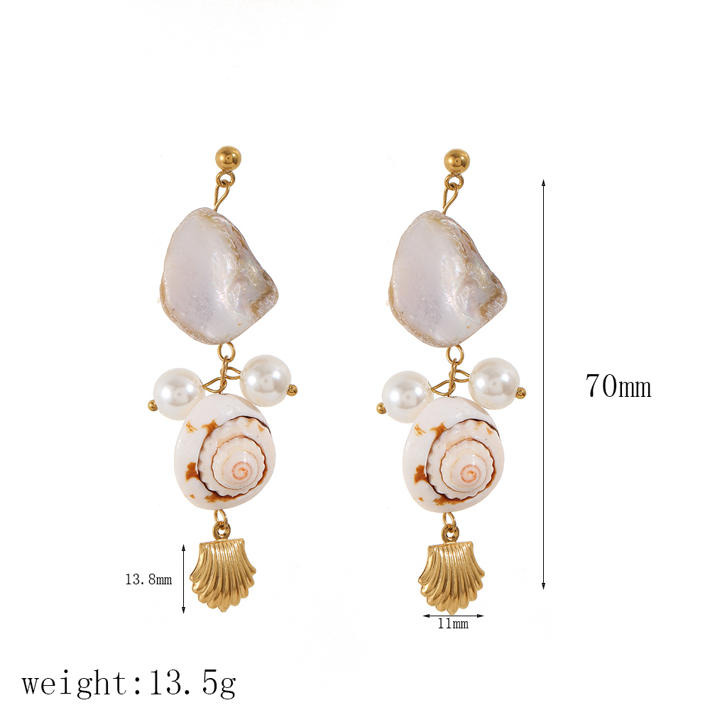  Style Oceanic Stainless Steel Gold Color Earring Sets Picture2