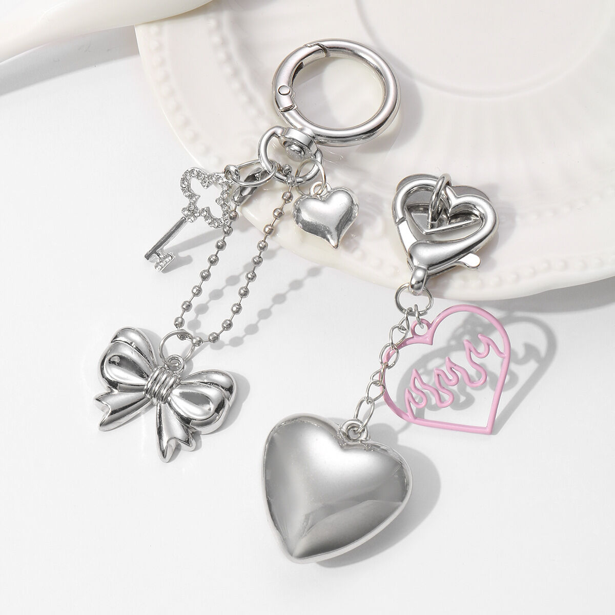 1 Piece Simple Bow & Love Bag Charms