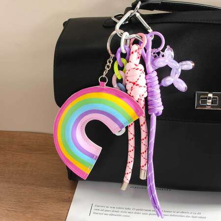 1 Piece Sweet Rainbow PU Women's Bag Charms 2