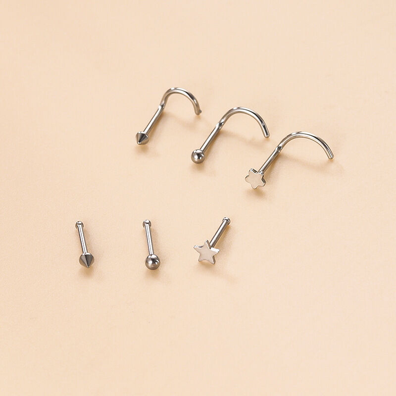 1 Stück exquisiter Nasenstecker in Sternform für Damen Bild5