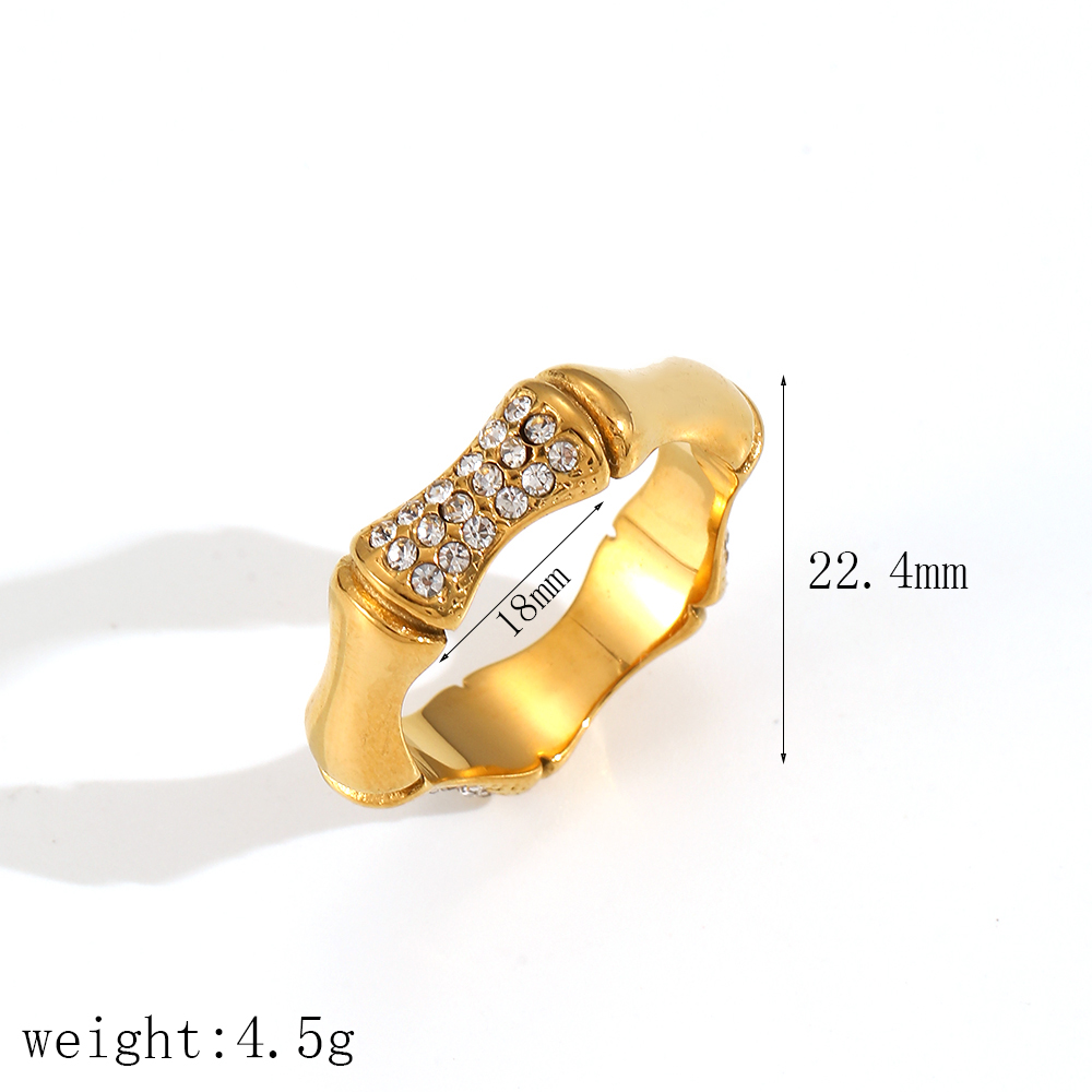 Damenarmbänder aus wasserdichtem Edelstahl mit Bambusknoten-Design h5 