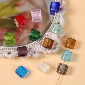 Sparkling Square Colorful Glass DIY Jewelry Beads h5 Picture4