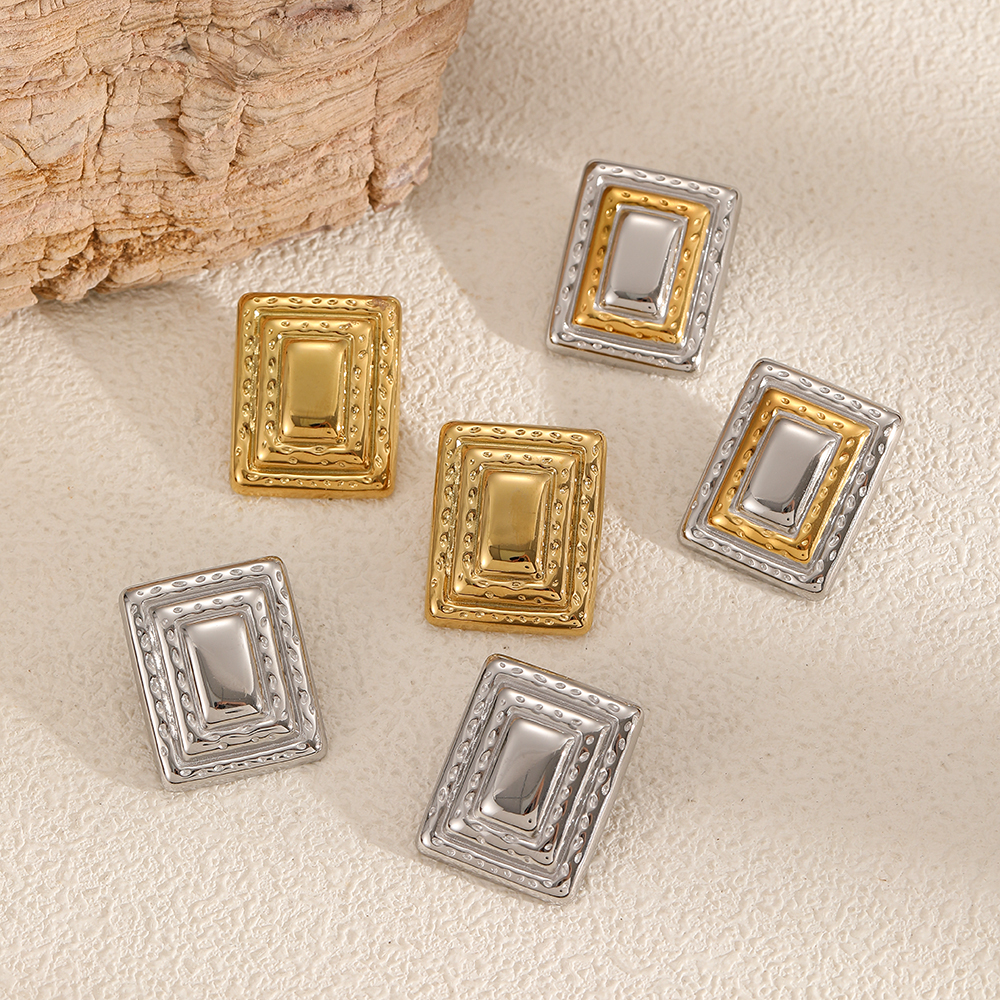  style stainless steel gold color stud earrings Picture2