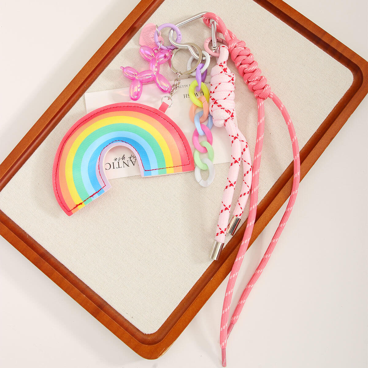 1 pieza de dijes para bolso de mujer de PU de colores mezclados y dulces de serie simple h5 Imagen4