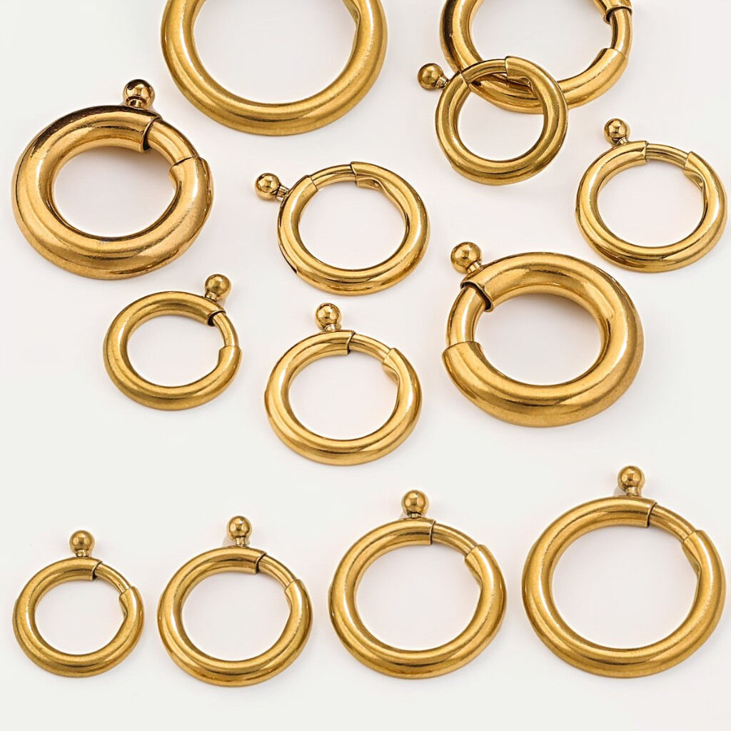 1 piece diy  annular clasp stainless steel gold color women's pendants