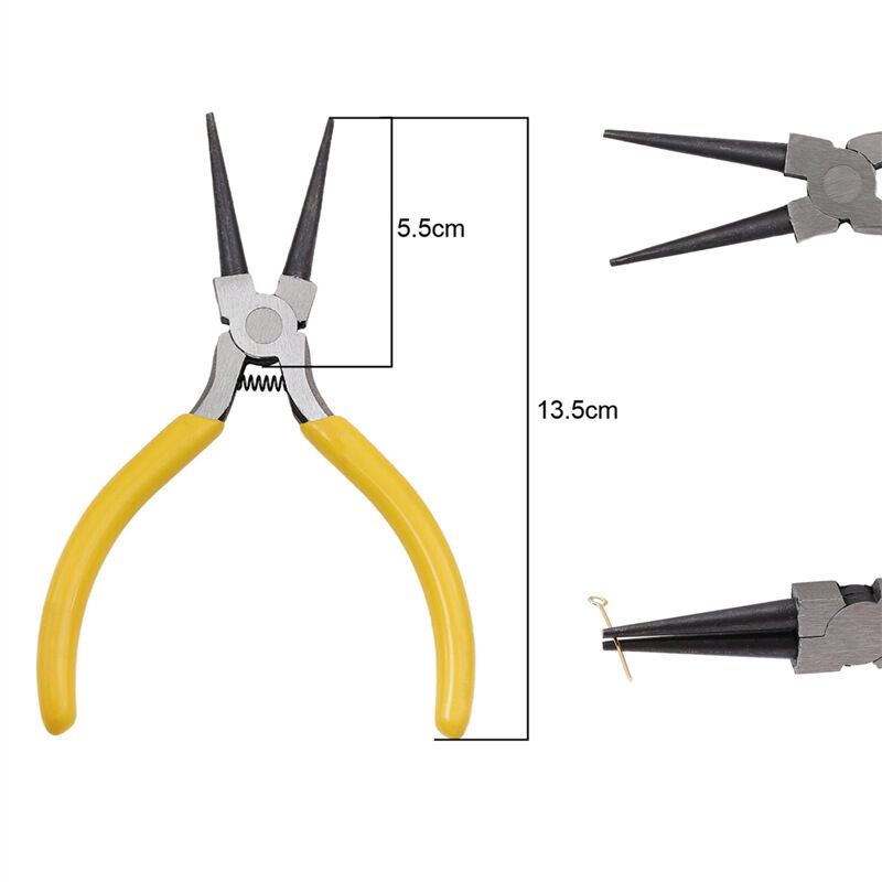 Yellow Handle Long Double Round Pliers Length About 13.5Cm Picture12