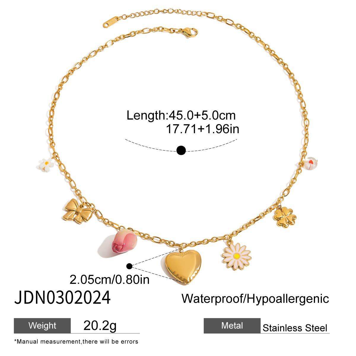  style herz edelstahl gold farbe anhänger halsketten h5 