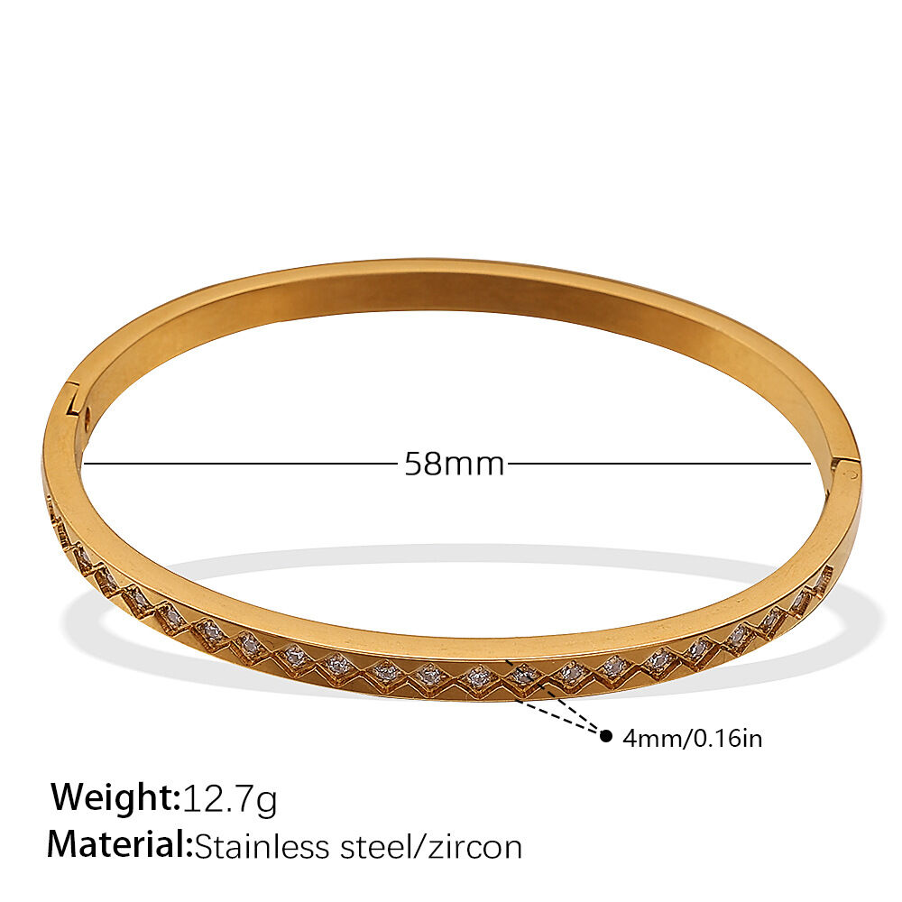 Sz253Weg White Zirconium Gold Bracelet/2 Picture5