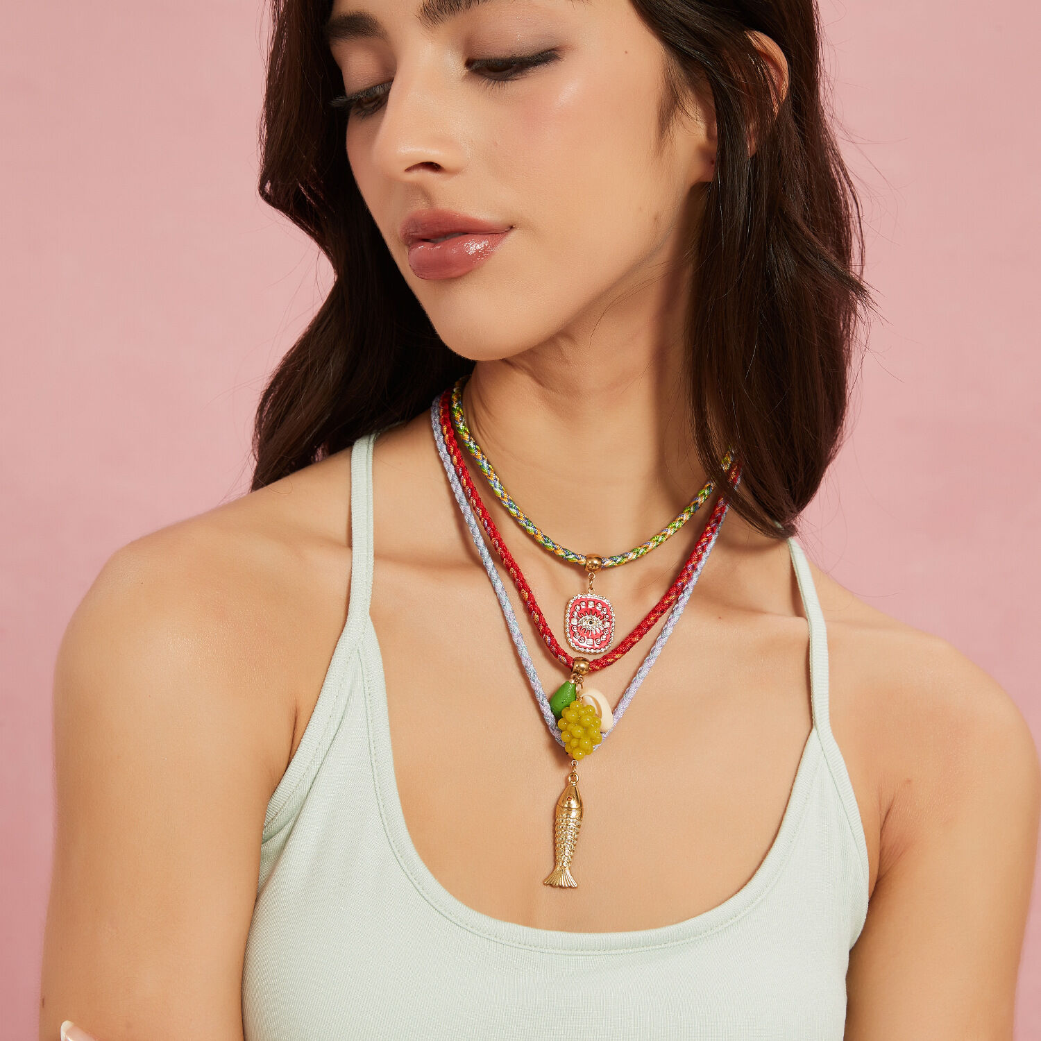 1 Piece Charming Colorful Stainless Steel Waterproof Women's Pendant Necklaces Picture3
