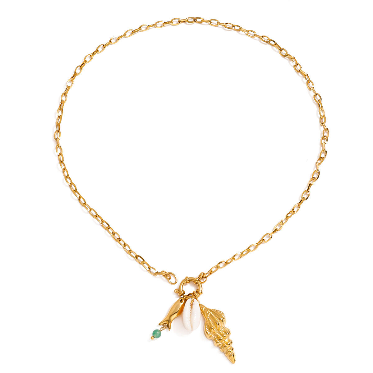 Oceanic Edelstahl-Anhänger, wasserdicht, goldfarben 