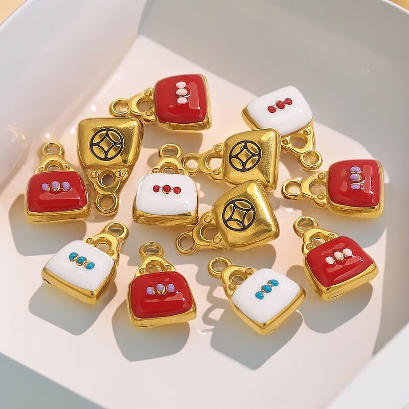 1 Piece Classic Bag Droplet Technique Stainless Steel Waterproof Gold Color Women's Pendants 2
