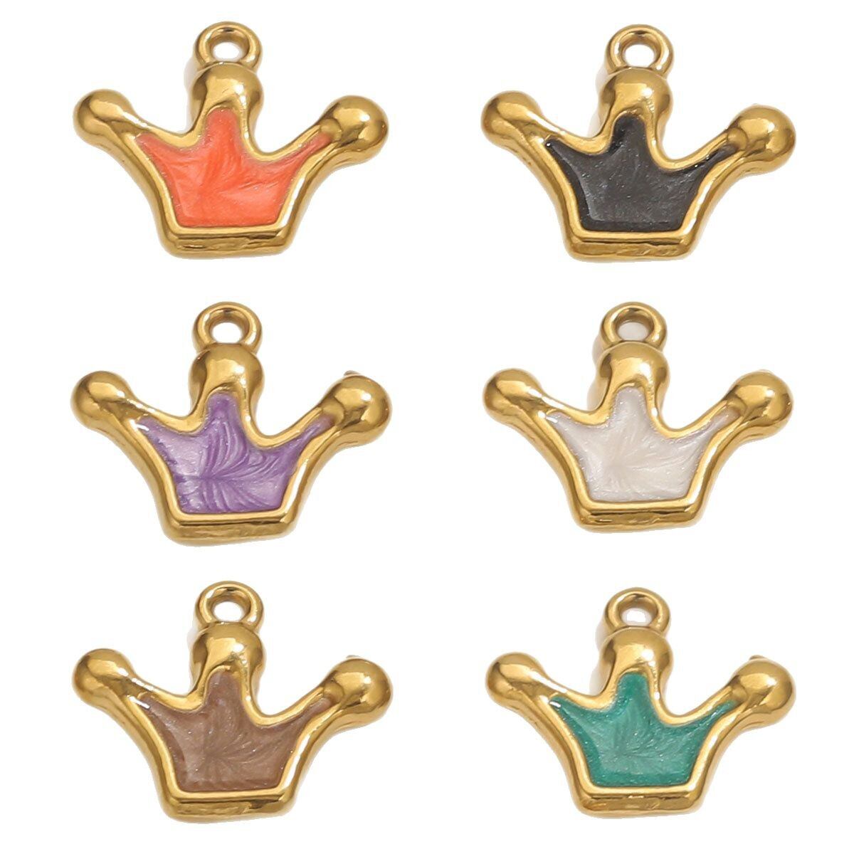 1 Piece Luxurious Crown Shape Stainless Steel Waterproof Women's Pendants Picture6