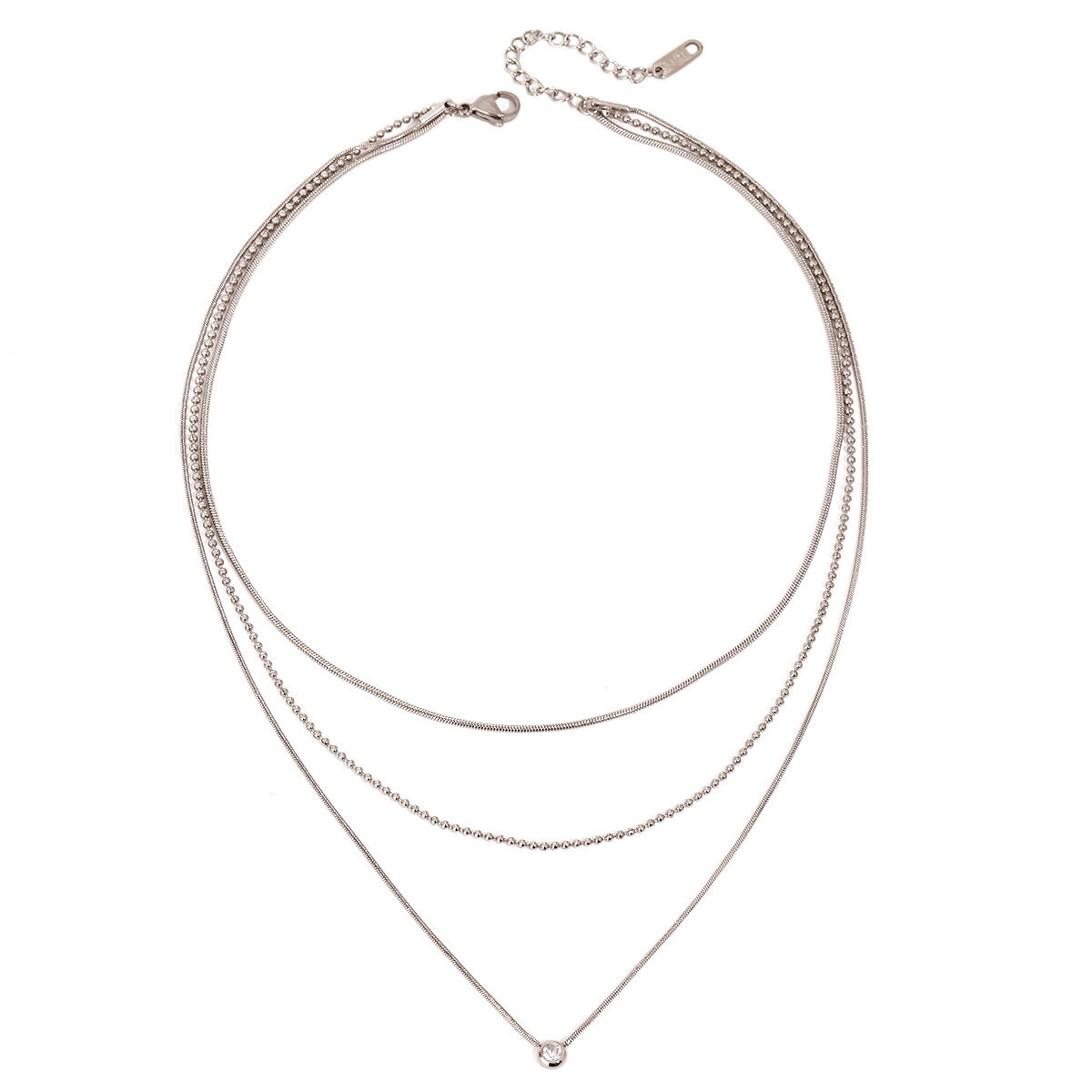 1 Piece Simple Series Chain Stainless Steel Waterproof Women's Layered Necklaces Picture5