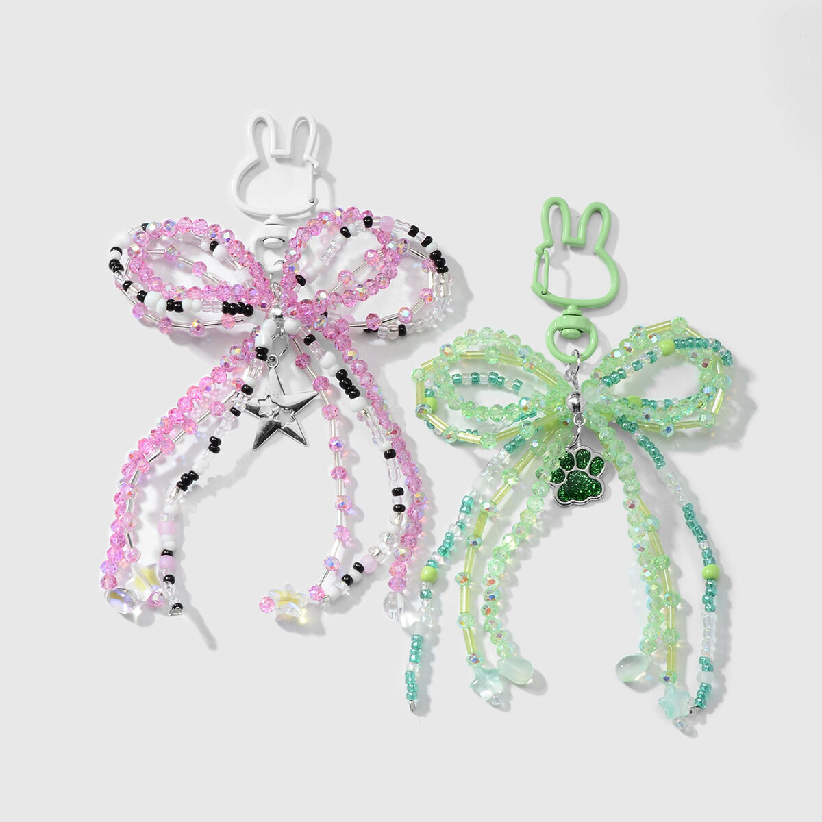 Dulces dijes para bolso con lazo de cuentas Imagen3