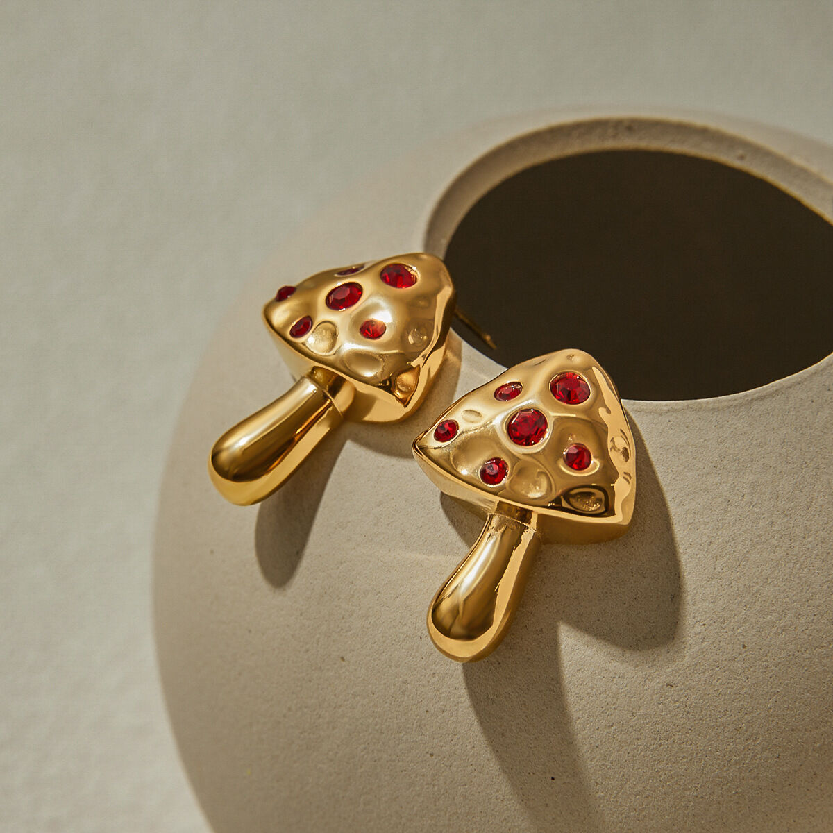 Cute Mushroom Stainless Steel Waterproof Stud Earrings