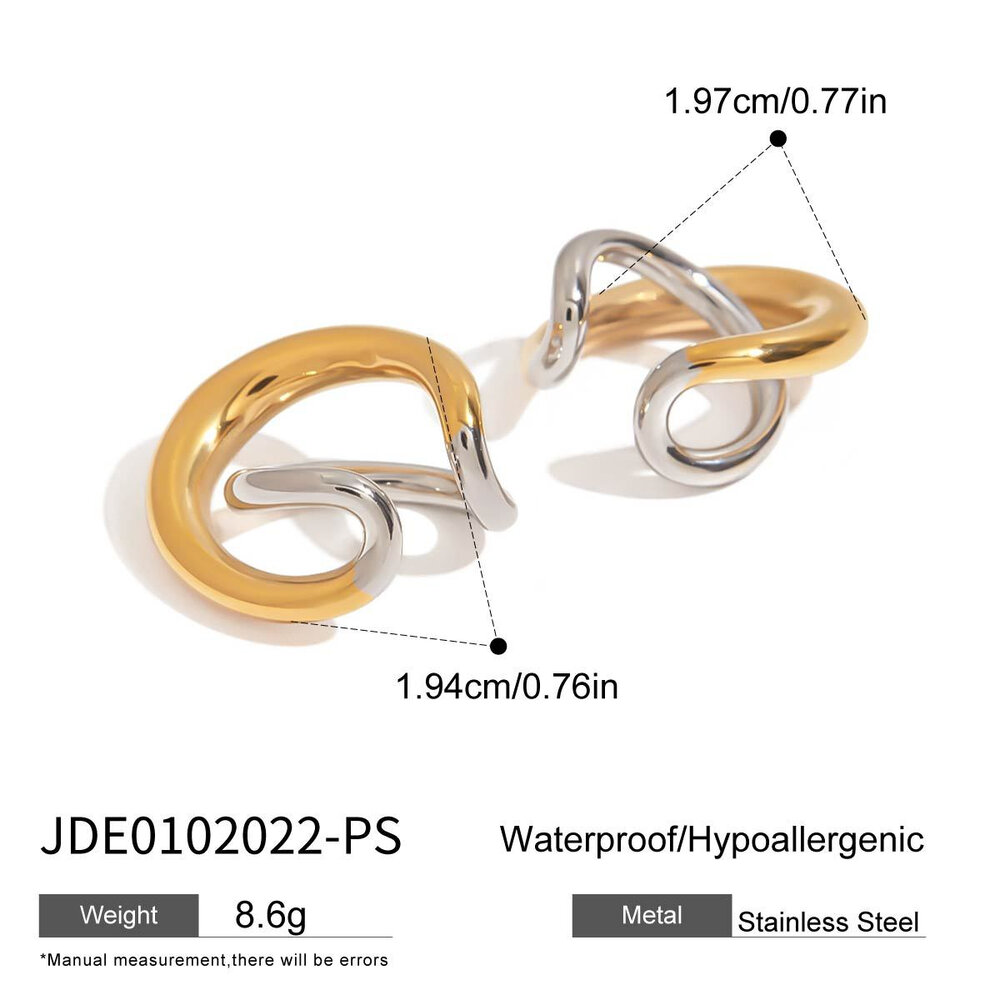 Stainless Steel Waterproof Mixed Color Ear Cuffs