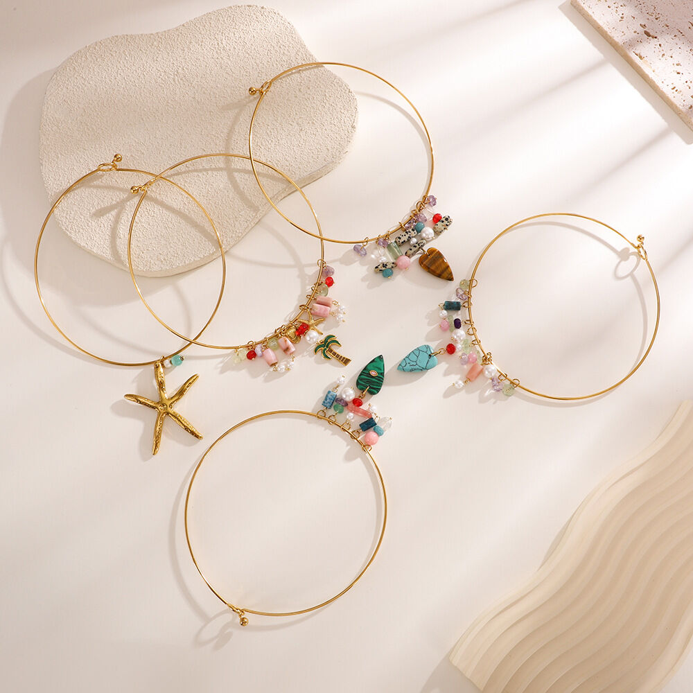 Urlaubs-Choker aus wasserdichtem Edelstahl in Goldfarbe, Modell Oceanic, für Damen Bild3