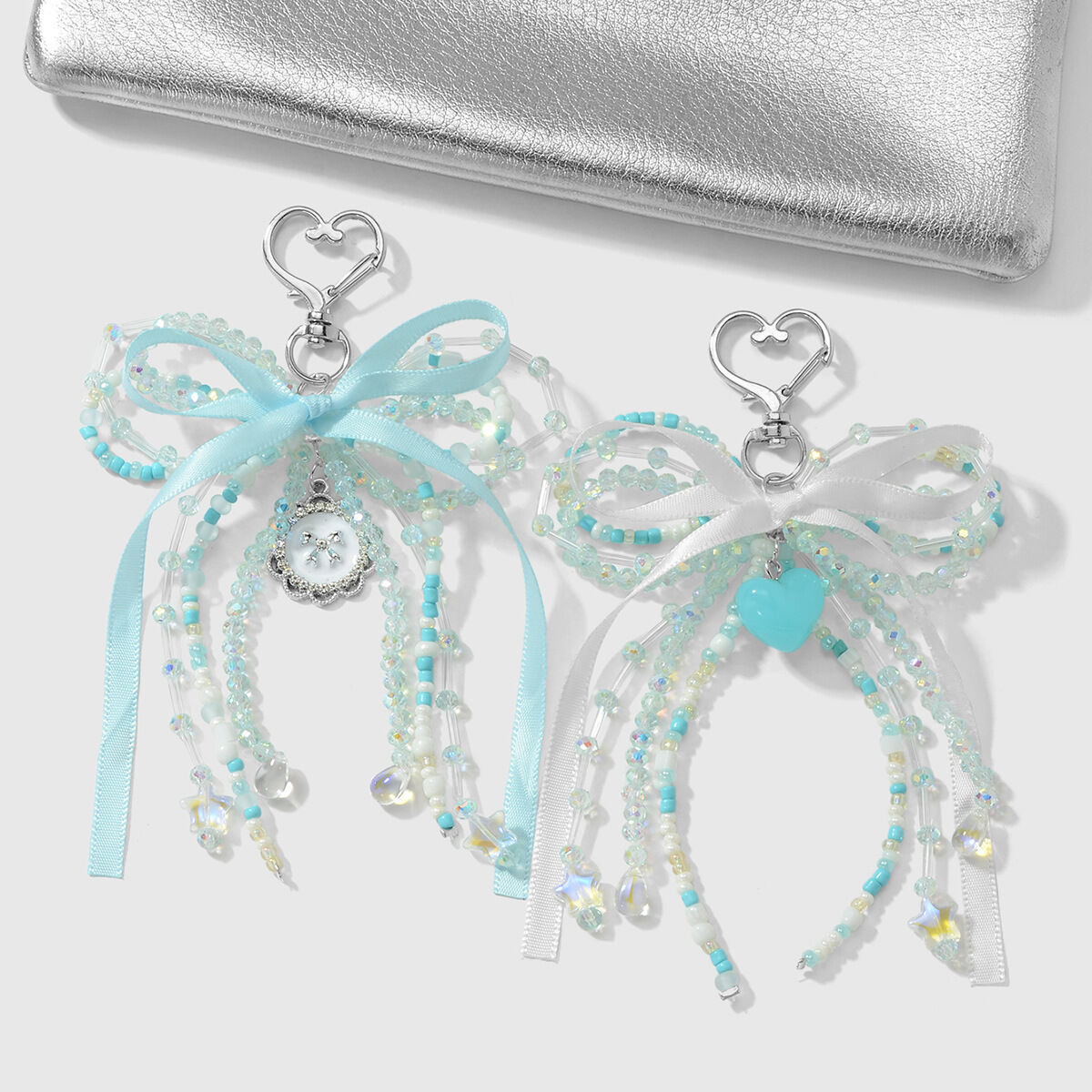 Sweet Beaded Bow Bag Charms
