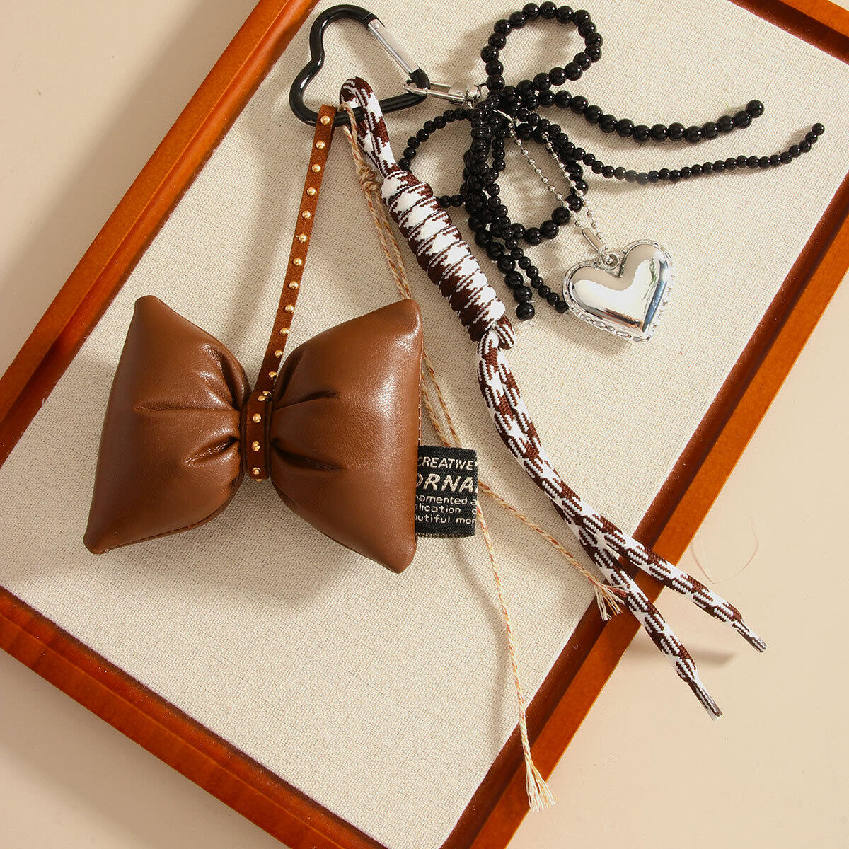 Vintage Dimensional Bow Braided Rope Women's Bag Charms 2
