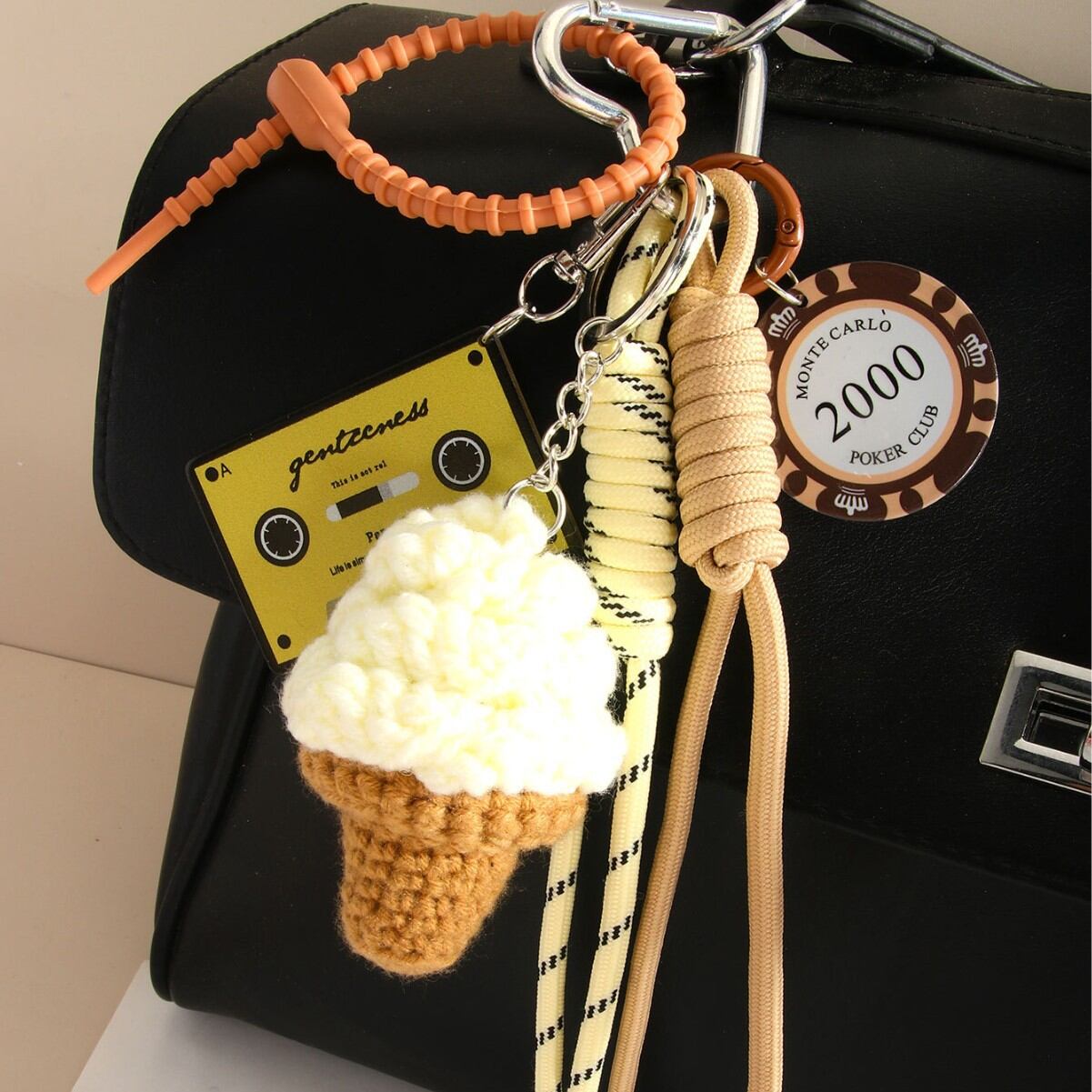 Kreative Häkel-Taschenanhänger mit süßem Eis für Damen h5 Bild4