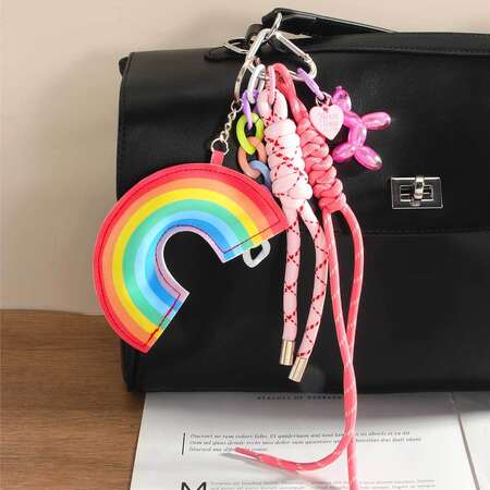 1 Piece Sweet Rainbow PU Women's Bag Charms