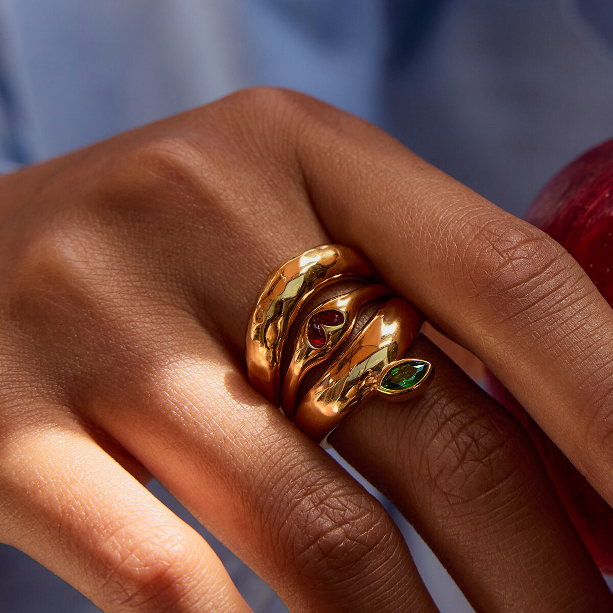  style hart roestvrijstalen goudkleurige minimalistische ringen
