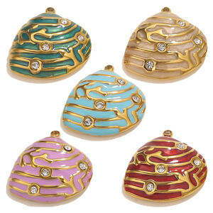 1 Piece Polychrome Series Shell Stainless Steel Waterproof Women's Pendants h5 Picture6