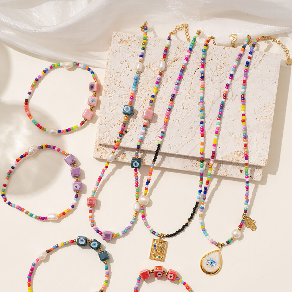 Colorful Romantic Series Beads Natural Stone Women's Beaded Necklaces 2