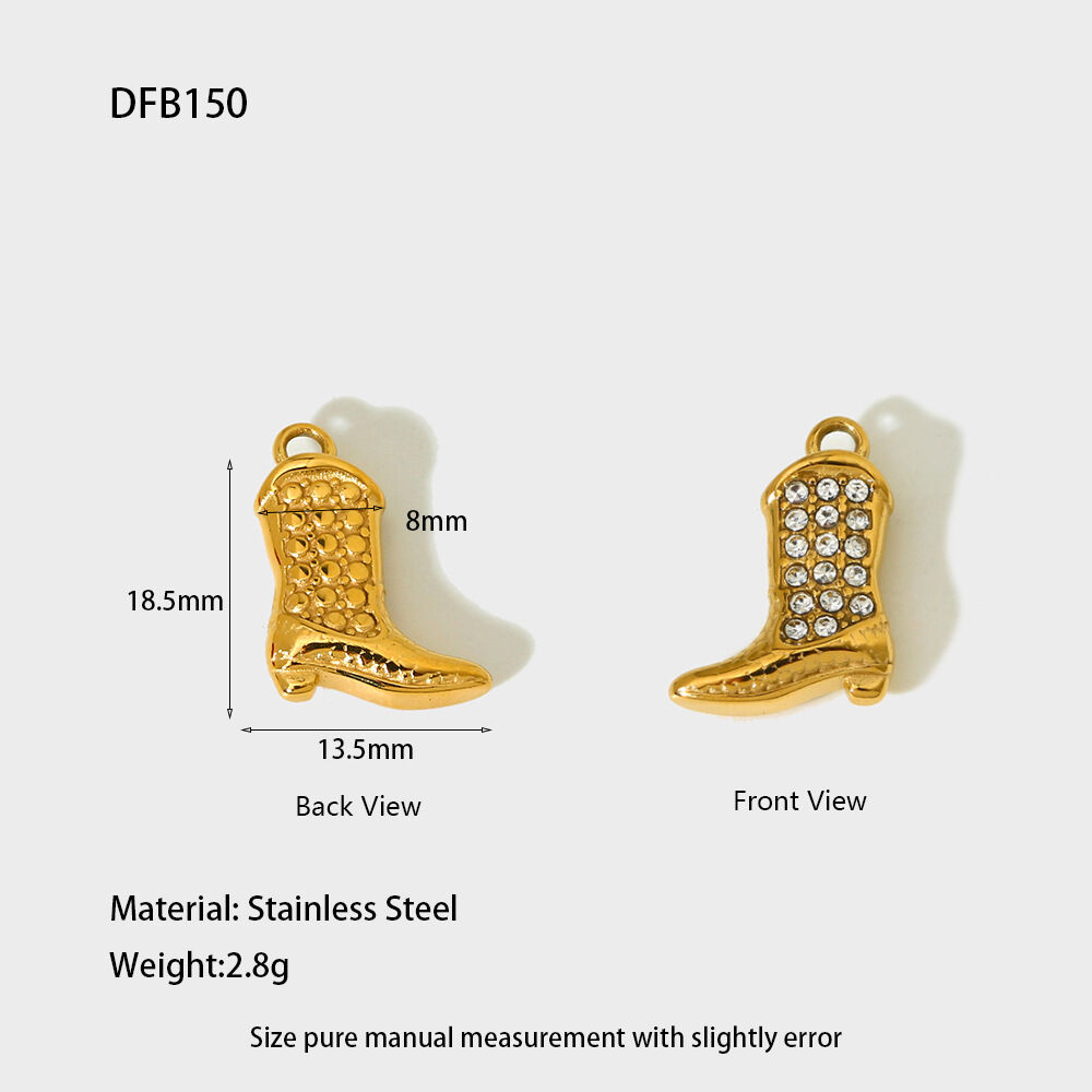 Retro Heart Stainless Steel Waterproof  Gold Color Pendant h5 