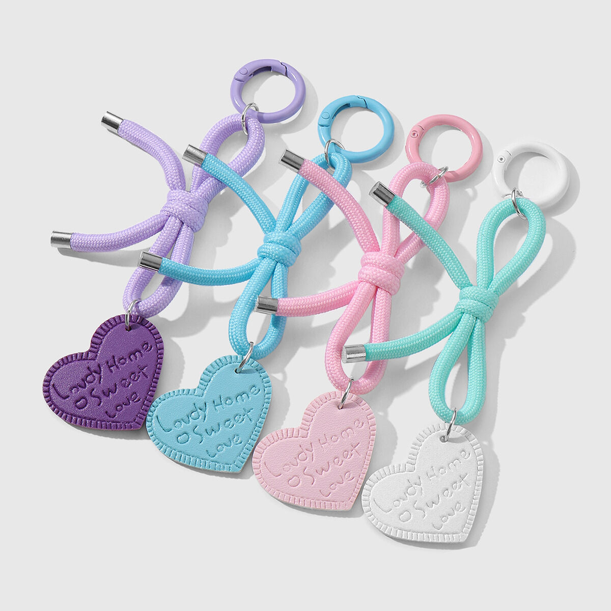 Leather Heart & Bow Knot Women's Bag Charms