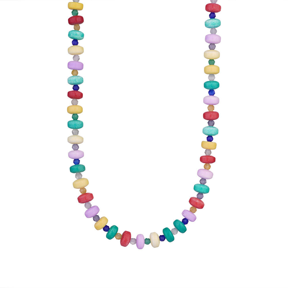 Colliers de perles pour femmes en acier inoxydable, couleur or, avec perles de pierre naturelle éclatantes Image5