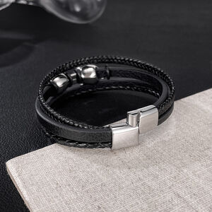 Braccialetti da uomo in pelle di leopardo, 1 pezzo h5 Immagine3