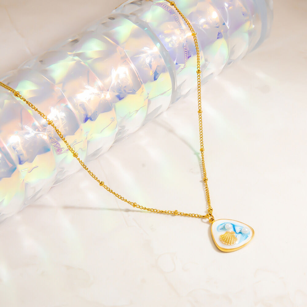 Vacation Stainless Steel Waterproof Gold Color Pendant Necklaces Picture7