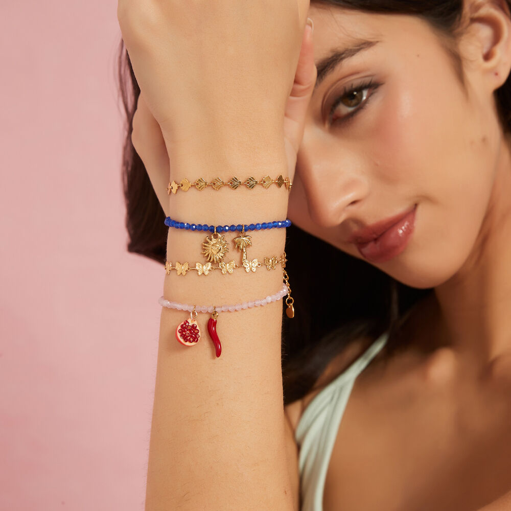 Vivid Fruits Stainless Steel Waterproof Gold Color Women's Charm Bracelets Picture5