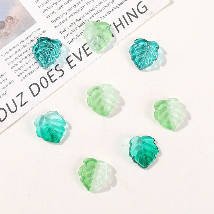 1 Piece Vivid Leaf Glass DIY Jewelry Beads Picture4
