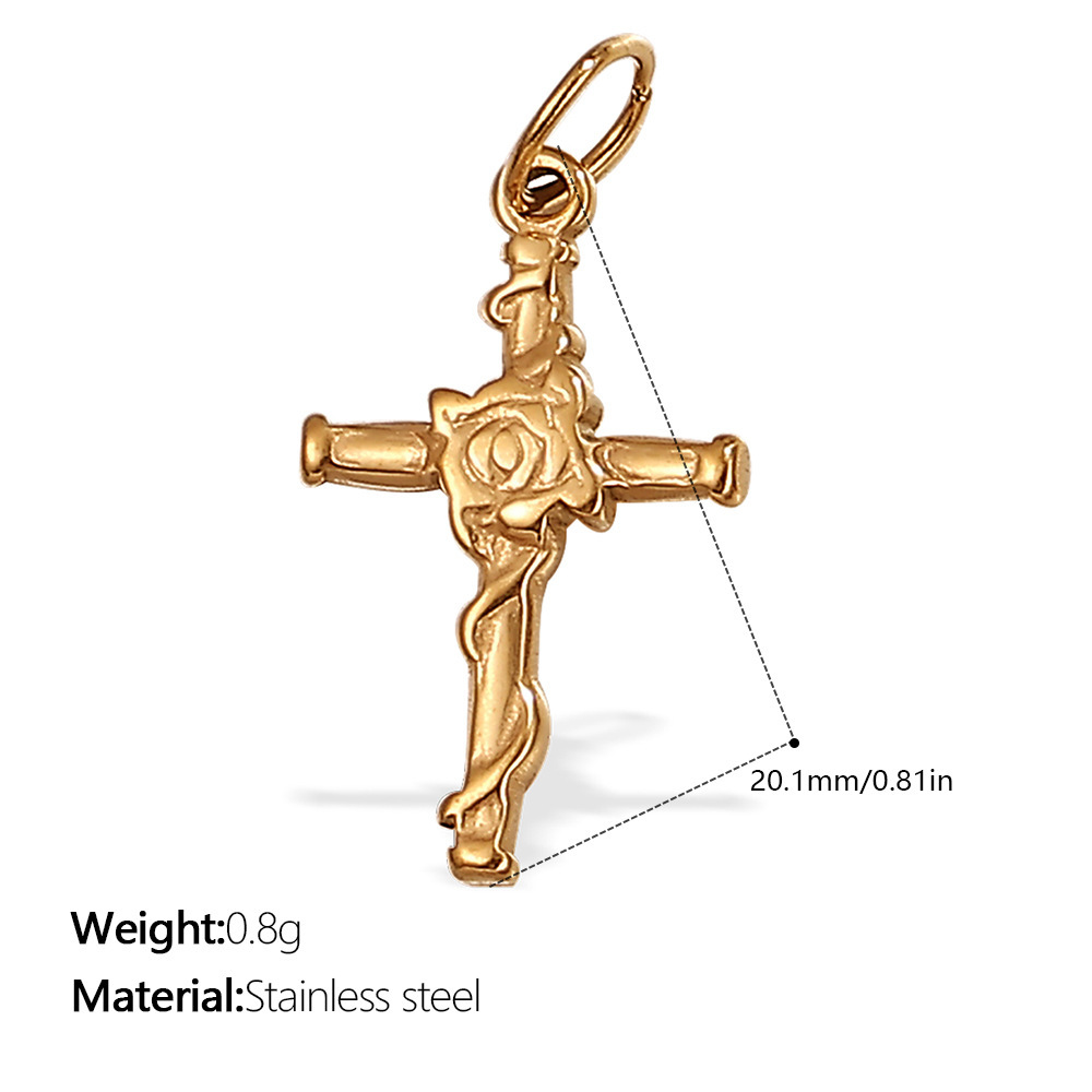 Vintage Cross Exquisite Stainless Steel Waterproof Women's Pendant h5Picture2
