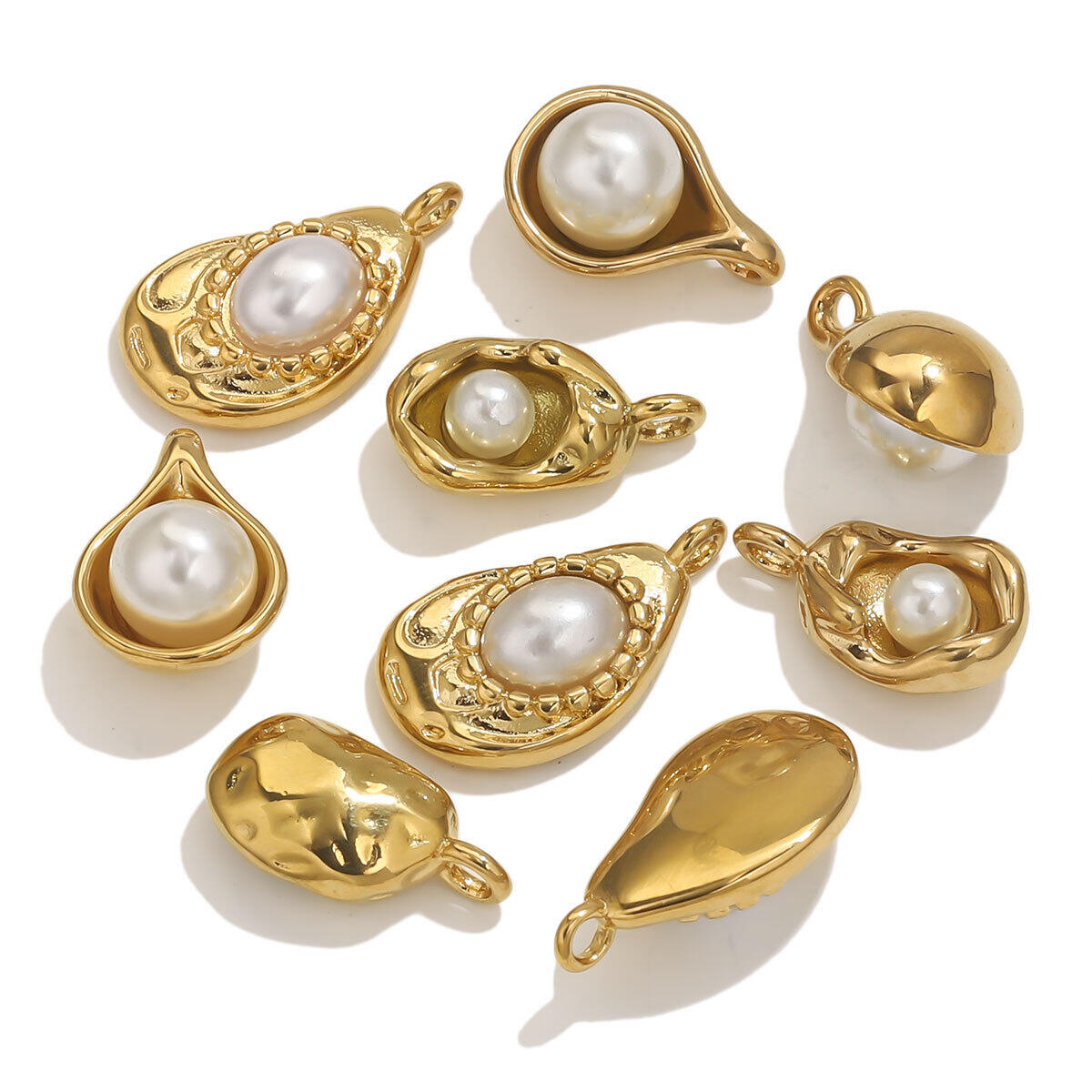 1 Piece Designable Irregular Droplet Stainless Steel Waterproof Gold Color Women's Pendants 2
