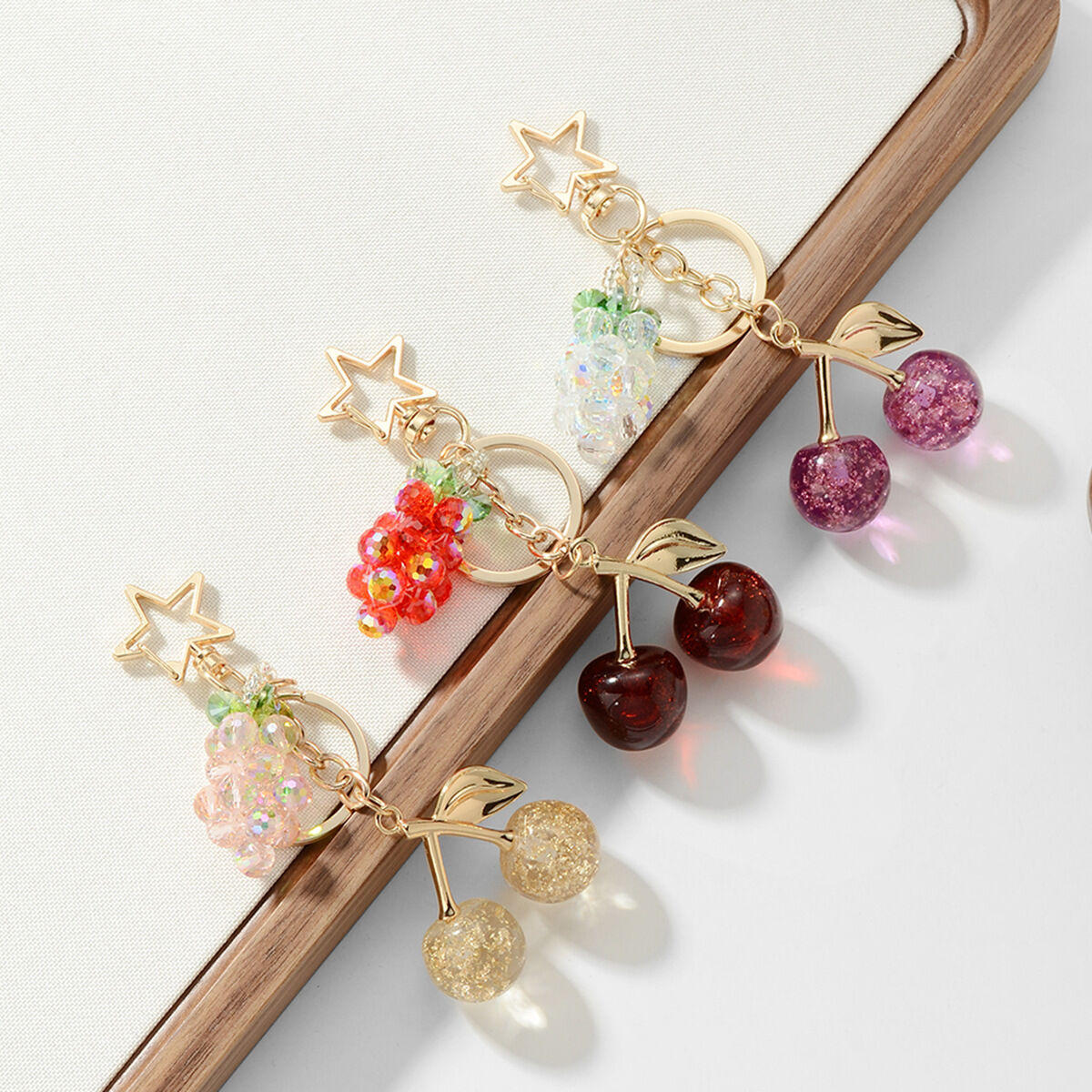 Grapes & Cherry Bag Charms