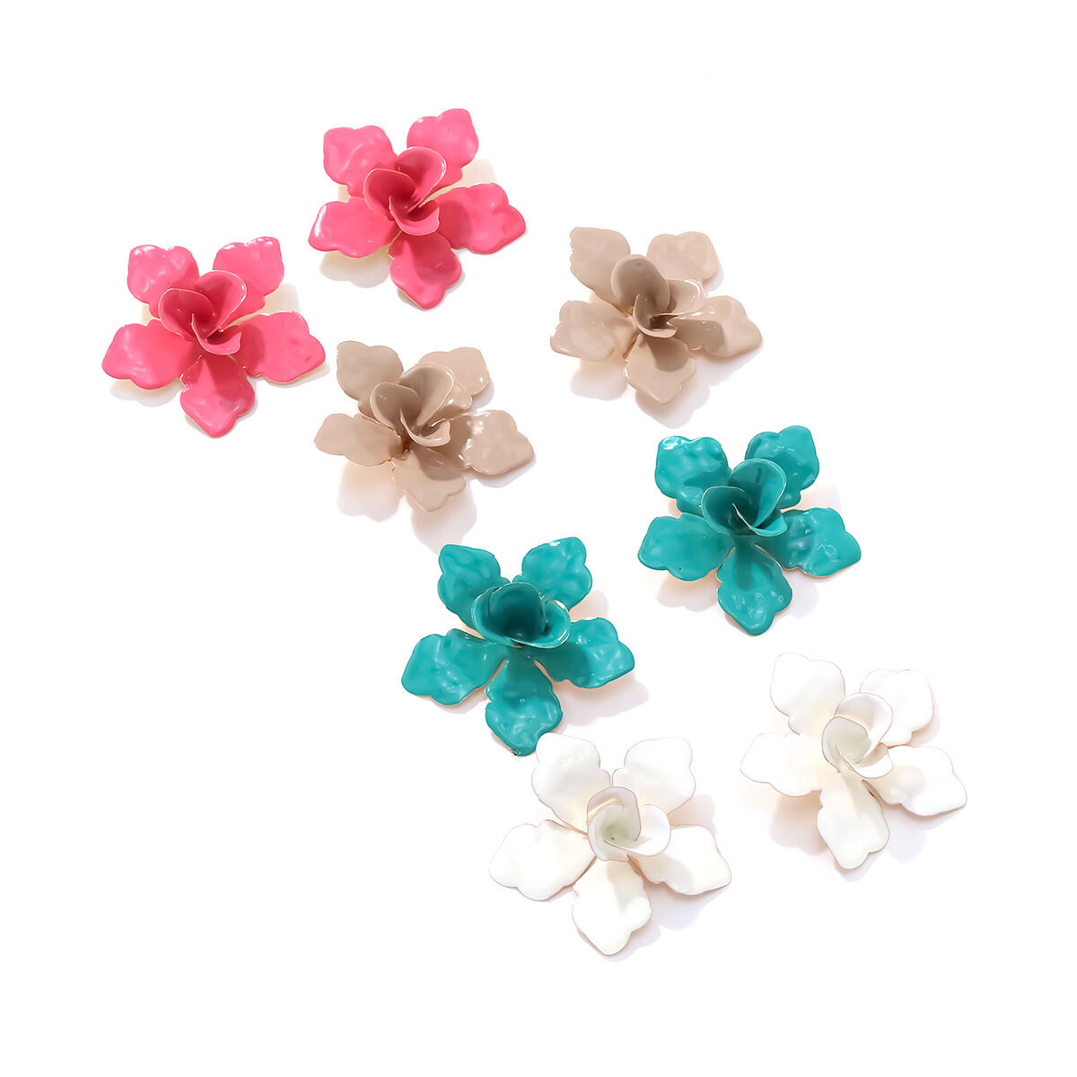 1 paire de boucles d'oreilles à tige en fer pour femme, série romantique, motif fleur douce Image3
