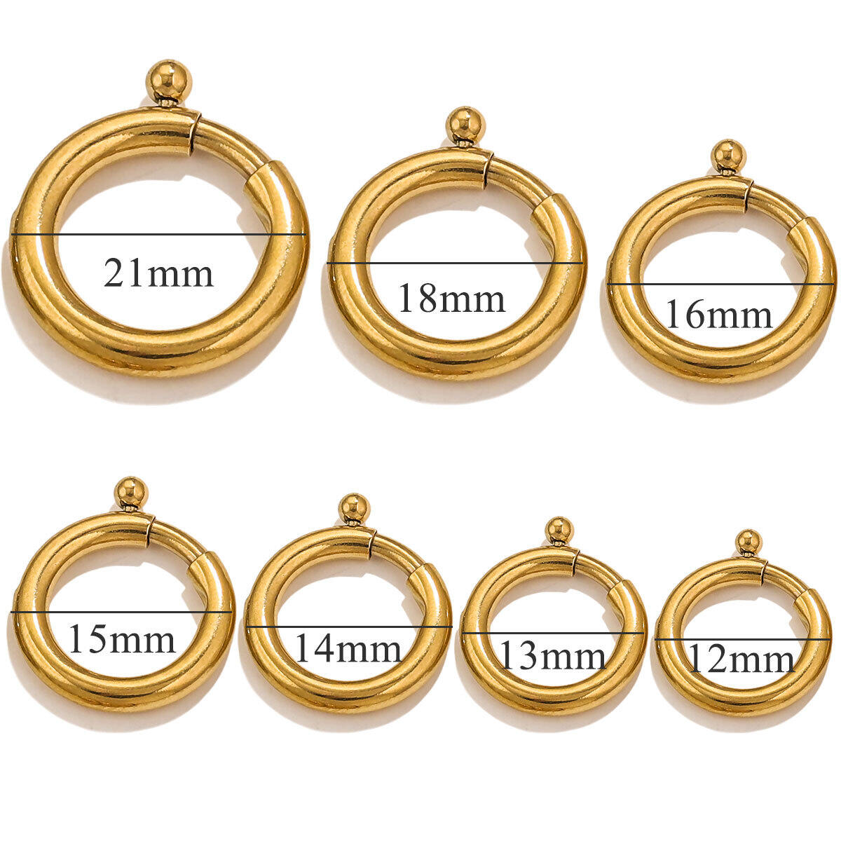1 piece diy annular clasp stainless steel gold color women's pendants h5Picture4