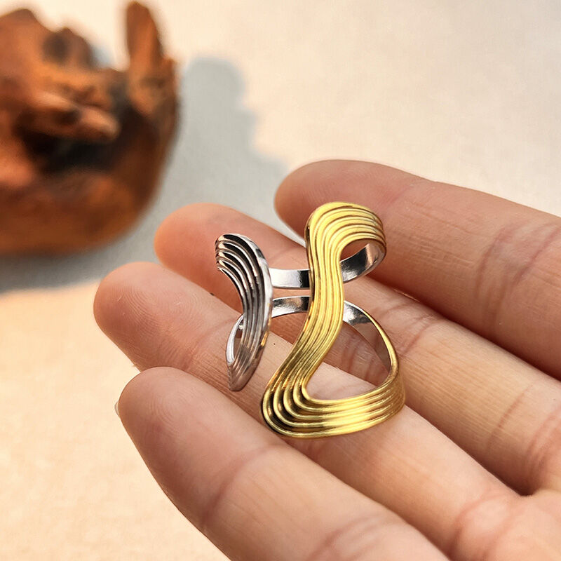 Anillo minimalista impermeable de acero inoxidable de colores mixtos 2