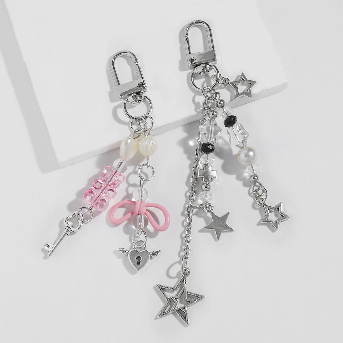 1 Piece Pentagram Transparent Beaded Bag Charms