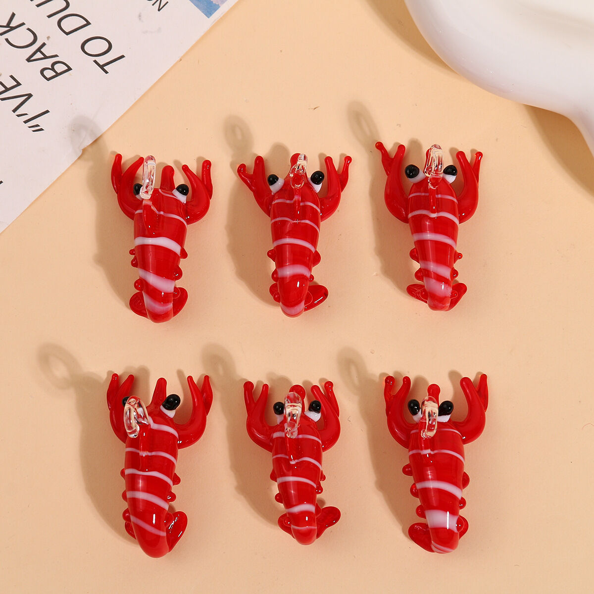 1 Piece Vivid Lobster Glass DIY Jewelry Pendant