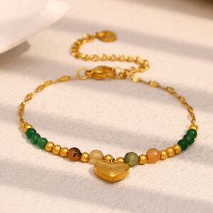 Retro Heart Stainless Steel Waterproof Beaded Bracelets h5 Picture5