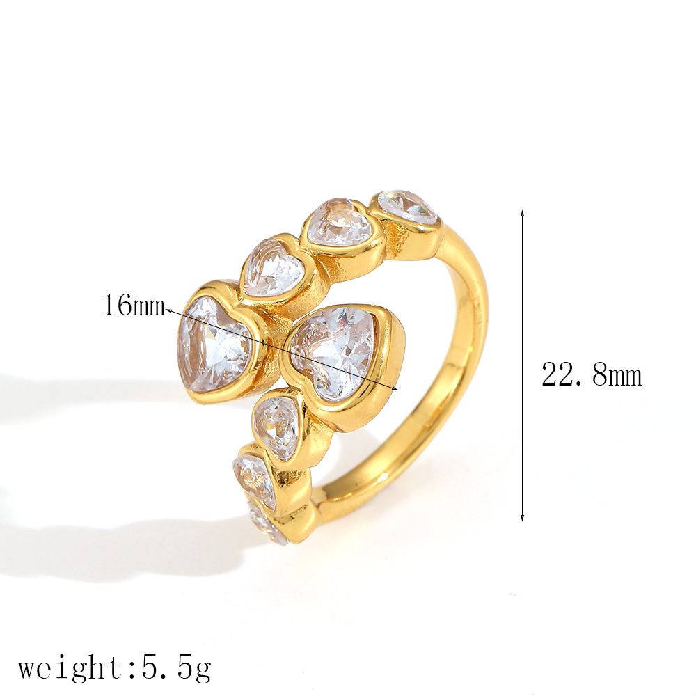 Luxe, Onregelmatige, Waterdichte, Goudkleurige Damesringen Van Roestvrij Staal. Afbeelding2