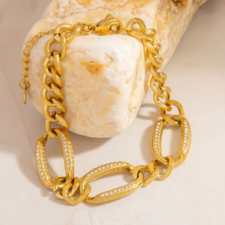 Shell Shape Stainless Steel Waterproof Gold Color Chain Bracelets 2