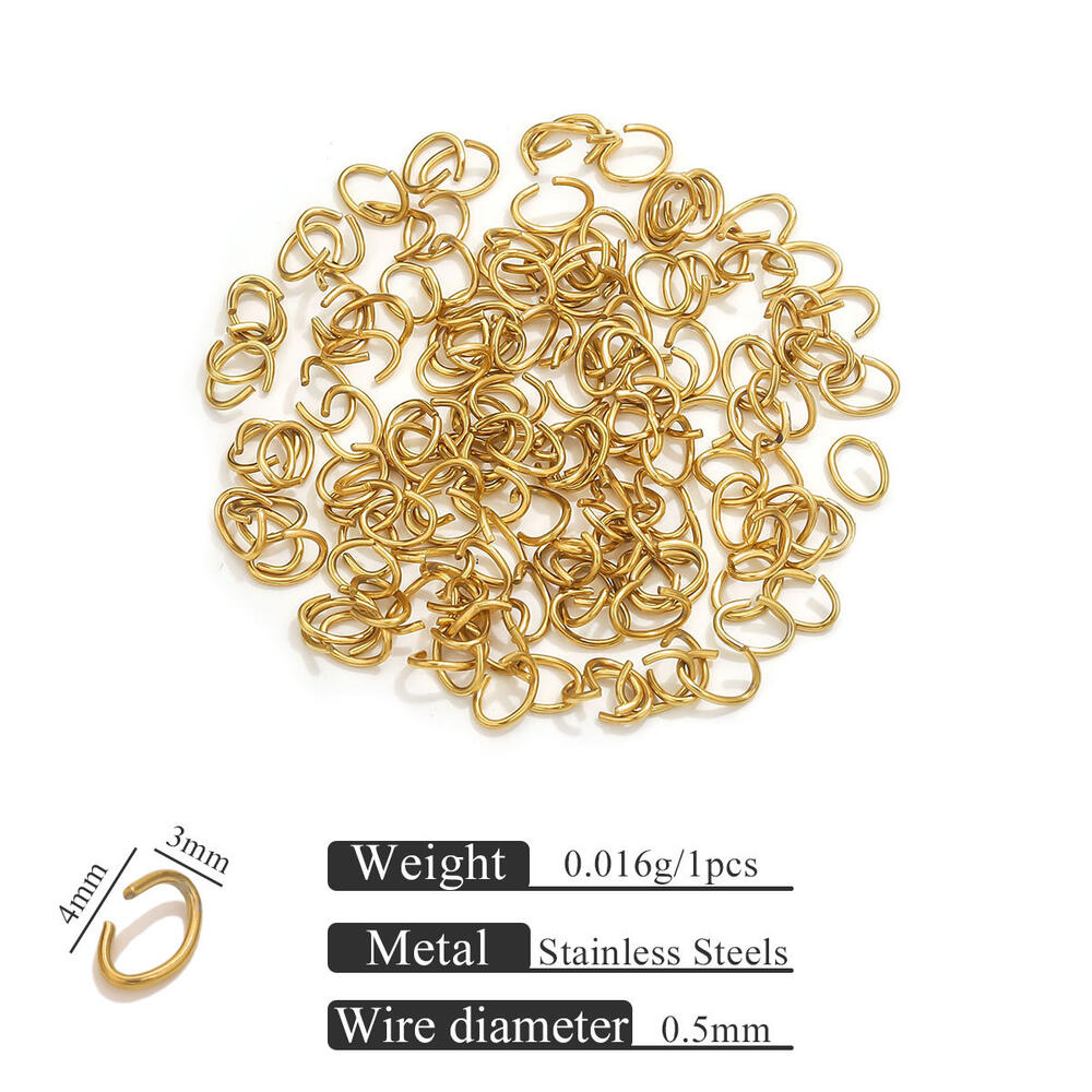 1 Piece Daily Oval Shape Broken Ring Stainless Steel Waterproof Women's Pendants h5Picture2